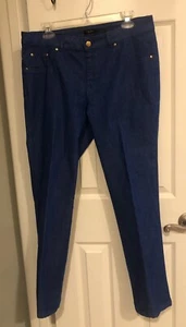 Iman Pants Womens Blue Stretch Pull On Jeans ~ Size Large ~ Fits Size 10-12 - Picture 1 of 1