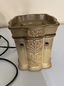Scentsy Trellis Full Size Wax Warmer Tuscan Golden Beige Tan - Picture 1 of 3