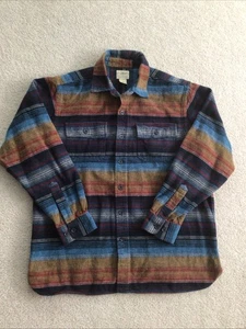 LL Bean Flanellhemd Serape Chamois Southwest Stripe Decke Herren Large - Bild 1 von 6
