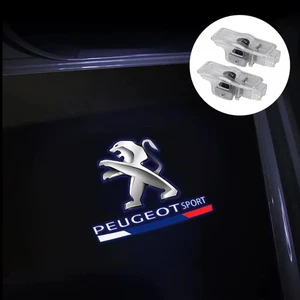 2Pcs Car Door Welcome Light Laser Projection LED Accessory Lamp For Peugeot - Picture 1 of 8