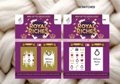 HANDMADE Will You Marry Me Proposal Idea, Marry Me Card, Replica Lottery Scratch Off Card