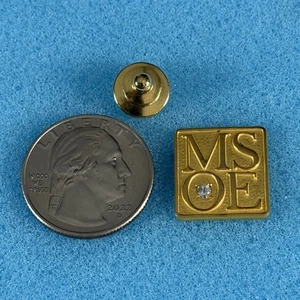 Vintage MSOE Milwaukee School of Engineering Strass Auszeichnung Pin Pinback #57674 - Bild 1 von 3