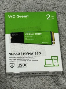 WD Green SN350 2TB M.2 PCIe NVMe SSD - Black/Green (WDS200T3G0C) - Afbeelding 1 van 4