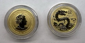 2024 Perth Mint Lunar Dragon 1/10oz 9999 Gold Coin - (CAPSULED) π¦πΊπ - Picture 1 of 3