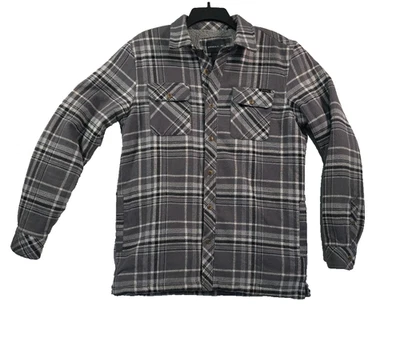 Chaqueta Chaqueta O'Neill Sherpa Forrada Botón Delantero Súper Polar Para Hombres S Gris A Cuadros Foto 1 de 4