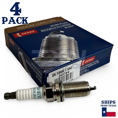 Paquete de 4 bujías de iridio Denso 3417 de larga duración SK16HR11 Foto 1 de 3