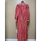 Lanz Of Salzburg Nightgown Red And White Flannel 100% Cotton Size L Christmas