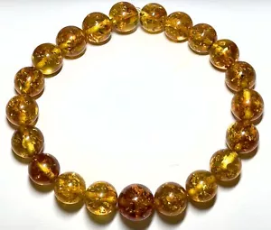 Pulsera de cuentas de ámbar báltico auténticas de 10 mm JY3767 - Imagen 1 de 1