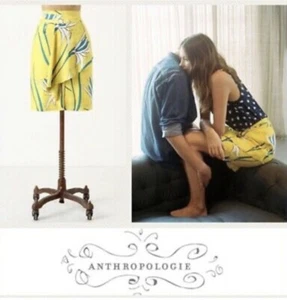 Sariah Anthropologie Yellow Bird of Paradise Skirt Sz 4 $128 NEW - Picture 1 of 10