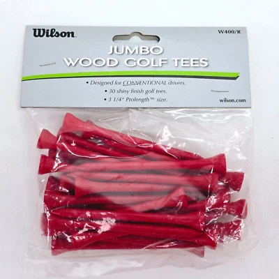NUEVO - Wilson Jumbo 3 1/4" Madera Camisetas de Golf Bolsa de 30 unidades - Rojo Foto 1 de 4