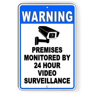 CUSTOM SIGNS Warning Premises Monitored 24 Hour Video Surveillance Sign Or Decal 6 SIZES S064