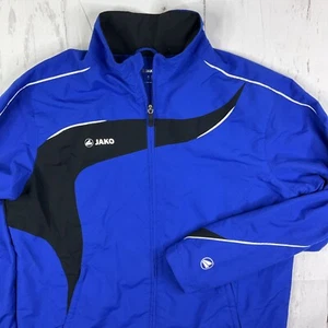 Jako Track Jacket Sport Full Zip Logo Blue Black Training Retro Y2K Men Sz M - Picture 1 of 7