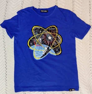 Black Pyramid Space T Shirt Men's Size L Blue Short Sleeve OH3 1989 Shuttle Atom - Picture 1 of 6