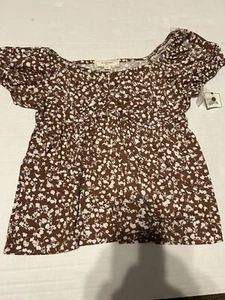 No Comment Damen Medium Junior Knopfleiste Kurzarm Oberteil, Blumenmuster E214 Neu - Bild 1 von 4