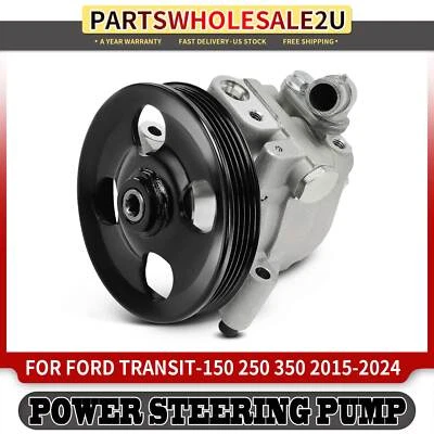 Power Steering Pump w/ Pulley for Ford Transit-150 250 350 2015-2024 3.5L 3.7L - Image 1 of 4