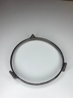 Chicos Gunmetal Bangle Bracelet With CZ Adorned Triangles - Image 1 of 3