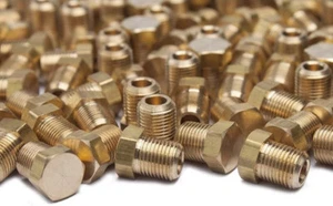 (20 Pack) 1/4" NPT Hex Head Brass Pipe Threaded Plug Fittings - Picture 1 of 3