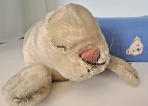 steiff 7328,00 - Floppy Robby Mohair grau weiß 28cm mittelfest KF sehr GUT SCHÖN - Bild 1 von 13