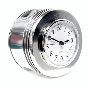 1940's Radial Engine BEECHCRAFT STAGGERWING Piston Chrome Aviation Desk Clock - Picture 1 of 5