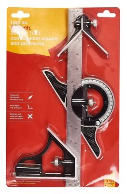 AMTECH 12" 300Mm Combination Square & Protractor Adjustable Measure Measuring Set New