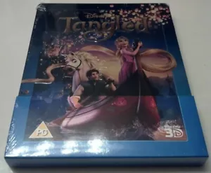 Disney's Tangled 3D STEELBOOK Embossed Title (Blu-ray, UK) REGION FREE 1st Print - Foto 1 di 11
