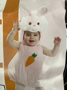 Dress up America Baby 6-12M Plush Bunny Pink & White Cozy Rabbit Costume - Picture 1 of 9