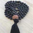 8mm volcanic stone Vajra Bodhi tassel 108 beads Mala necklace Unisex Healing