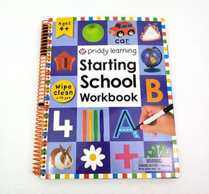 Priddy Learning Ages 4+ Wipe Clean Spiral Bound Starting School Workbook - Picture 1 of 3