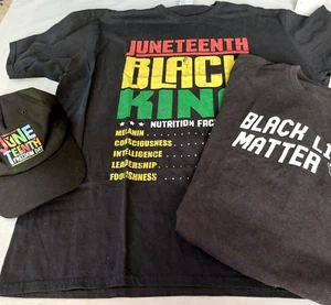 BLM Juneteenth BLACK KING Camiseta y Gorra, Black Lives Matter Camiseta XL LOTE 3 - Imagen 1 de 8