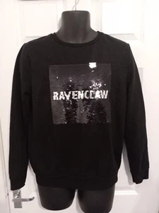 Harry Potter Ravenclaw Reversible Sequins Black Silver Blouse Size Medium - Picture 1 of 6