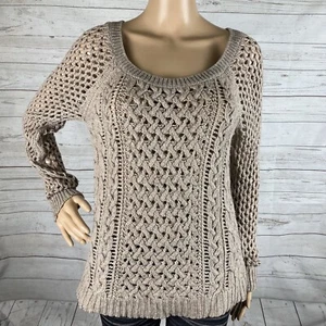 American Eagle Outfitters Pullover klein bräunlich grau offen Strick kuschelig weich hübsch - Bild 1 von 12