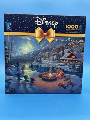 1,000 Piece Disney/ Puzzle "Mickey + Minnie Christmas Lodge " Ceaco 26.6"x 19" - Image 1 of 2