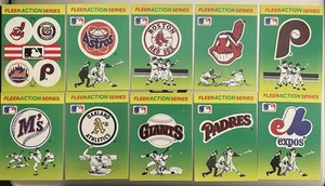1990 Fleer Baseball Team Logo Aufkleber LOT of 10 Different - Indians, Expos, A's - Bild 1 von 2