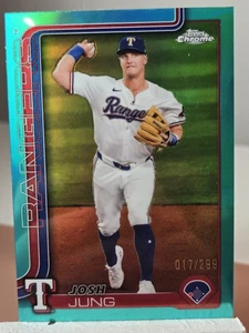 2025 Topps Chrome Baseball #220 Josh Jung TEAL AQUA Refractor card /299 - Picture 1 of 2