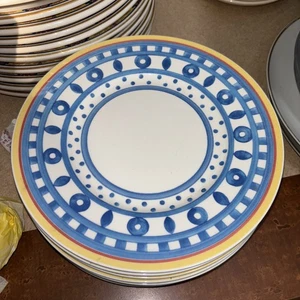 Villeroy & Boch Twist Anna Plate(s) Flower Swirls Blue Yellow Home Garden 8.5/8" - Picture 1 of 4