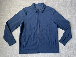 NWOT Lululemon Sojourn Long Sleeve Jacket Blue Snap Button Down Stretch Shirt XL - Picture 1 of 12