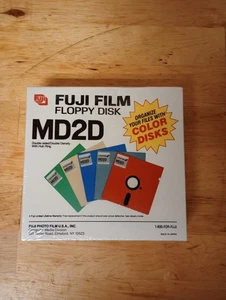 NEW SEALED Vtg 5.25 Floppy Disks FUJI FILM MD2D 10 Multi-color 5 1/4 Diskettes - Afbeelding 1 van 1