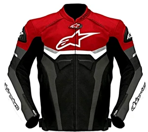 Alpinestars Tri Faster Mens Motorbike Leather Motorcycle Motorbike Jacket - Picture 1 of 7