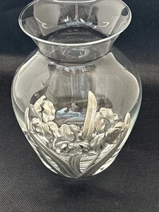 Seagull Pewter Canada Vase Made of Glass with Pewter Irises - Picture 1 of 5