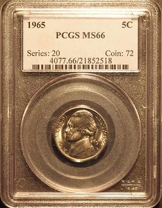 1965 Jefferson Nickel - Business Strike PCGS MS66 #2518 - Picture 1 of 2