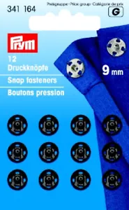 Prym 12 Druckknöpfe zum Annähen 9 mm schwarz 341164 - Bild 1 von 1