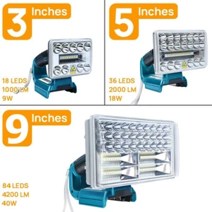LED Work Light for Makita 18V Li-ion Battery Outdoor Portable Flashlight w/ USB - Picture 1 of 15