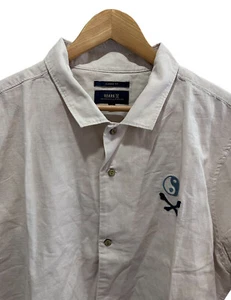 Roark Camicia Uomo Bottoni Frontali Gonzo Camp Collare Osso Kampai Yin Yang S/S Nuova con etichette XL - Foto 1 di 6