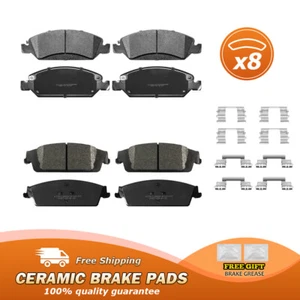 Front & Rear Ceramic Brake Pads for Chevy GMC Silverado Sierra 1500 Yukon - Picture 1 of 5