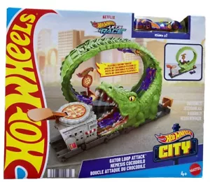 Hot Wheels Gator Loop Attack Pizza Place Playset NEW 4+ - Picture 1 of 6