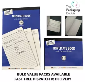 More details for triplicate book receipts bills invoices carbon copy sheets 50 numbered pages a5