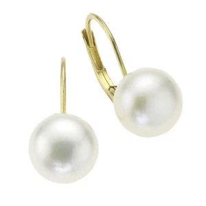 Pendientes Fascination Pendientes 333 Oro Amarillo Perla Cultivada de Agua Du... - Imagen 1 de 4