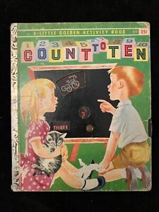 Count to Ten Vintage Little Golden Book Spinner 1957 HC Good Condition