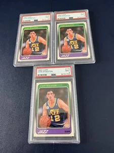1988 Fleer NBA JOHN STOCKTON PSA 9 Lot Of 3  - Picture 1 of 5