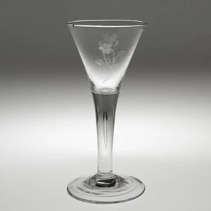 Georgian Wine Glass with Diamond Point Engraving c1750 - Picture 1 of 8